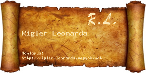 Rigler Leonarda névjegykártya